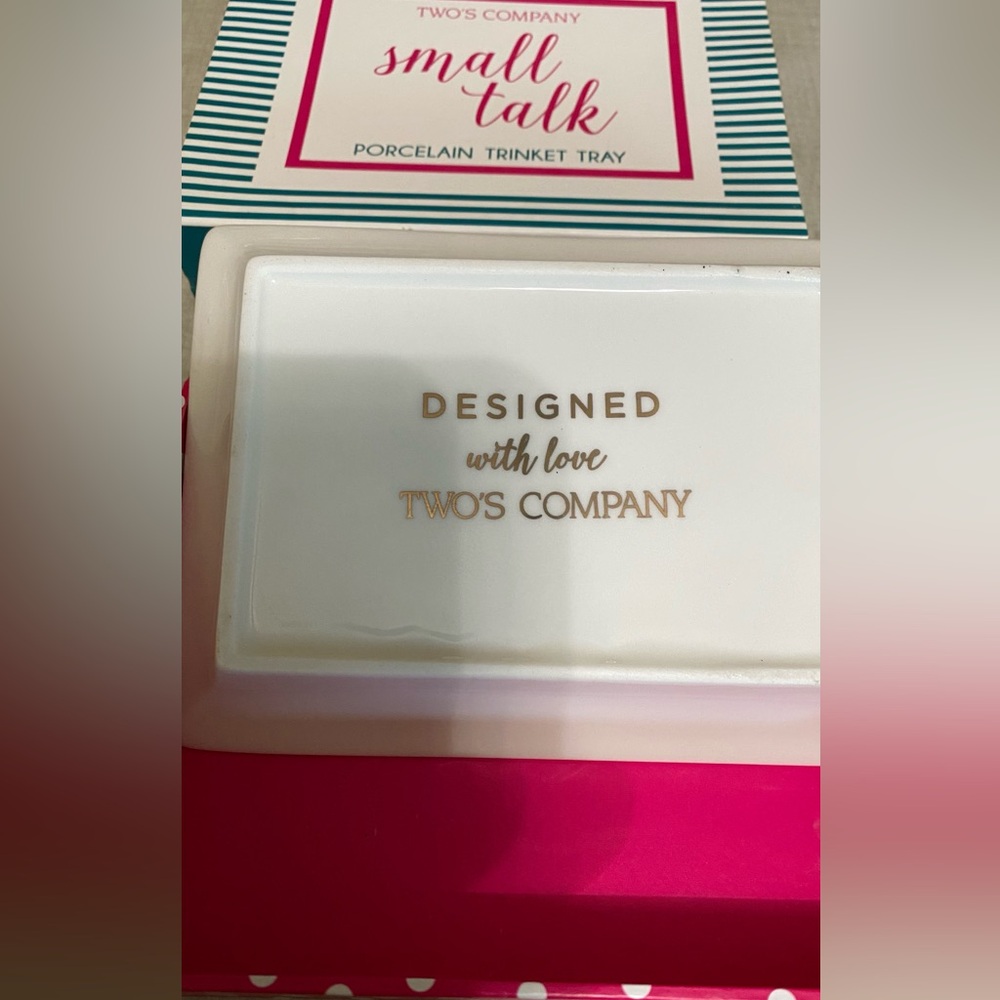 Two’s company NWT small talk, porcelain trinket tray - Picture 3 of 5